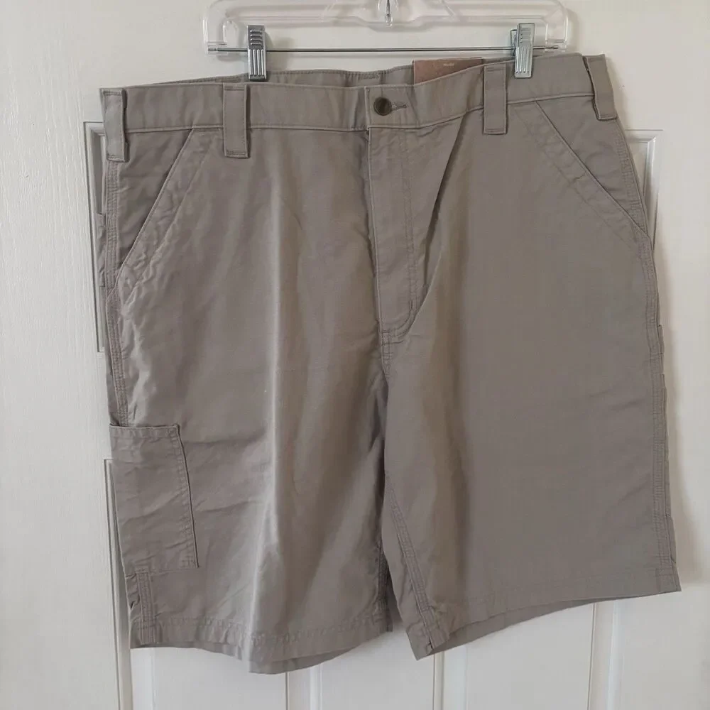 NWT Mens Carhartt Loose Fit Canvas‎ Utility Shorts 40 Khaki Workwear USA Grunge